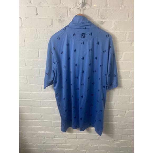 Footjoy Men's Classic Fit Collared Polo Shirt Short Sleeve Blue Size XL - Picture 2 of 5